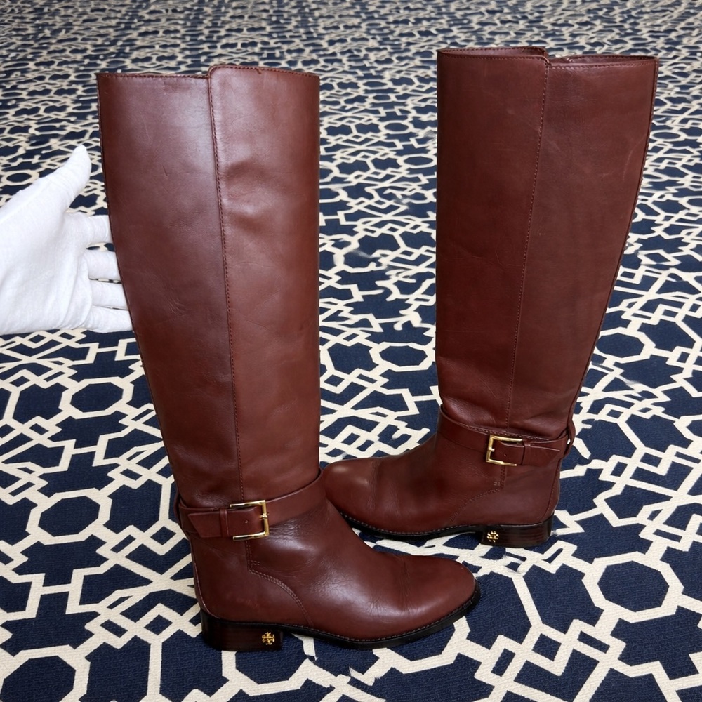 Tory Burch Brooke 25MM Knee Riding Tall Boot Brown 5.5M